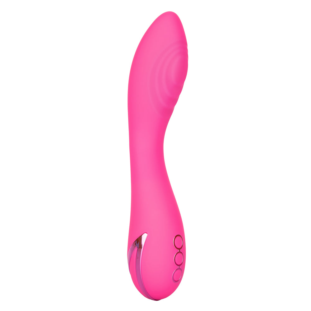 California Dreaming - Surf City Centerfold - vibrator has 3 thumping pulsation intensities & 10 vibration modes in its bulbous, ridged G-spot head, plus a Power Boost for ultimate G-spot pleasure. Pink