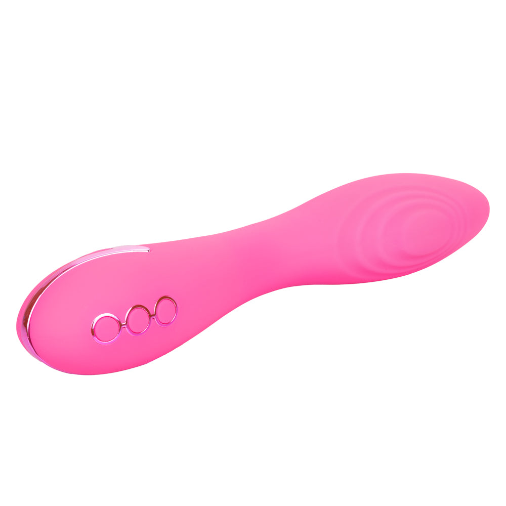 California Dreaming - Surf City Centerfold - vibrator has 3 thumping pulsation intensities & 10 vibration modes in its bulbous, ridged G-spot head, plus a Power Boost for ultimate G-spot pleasure. Pink 6