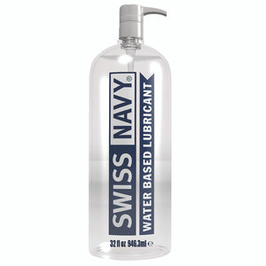 Swiss Navy's water-based personal lubricant offers great viscosity & slickness, starting as a gel & liquefying w/ friction. 946ml.