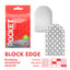 Tenga Pocket-Sized Masturbator - Block Edge Texture comes in a resealable pouch for hygienic disposal & offers an intense cube-like texture for sensational stroking fun. (2)