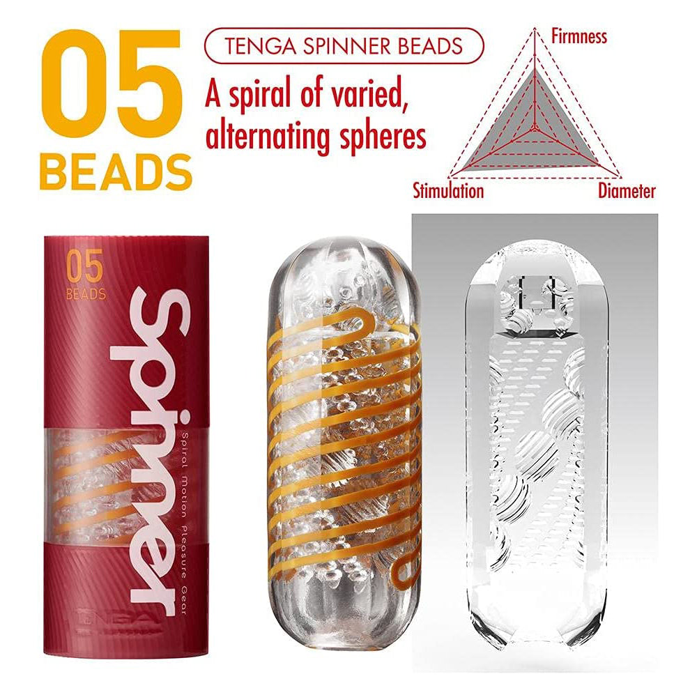 Tenga Spinner - Beads - innovative masturbator is a gel sleeve w/ a spherical texture & an internal coil that twists the sleeve around you as you stroke for awesome stimulation. Features.