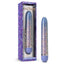 The Collection Multispeed Holographic Glitter Vibrator has chunky holographic glitter inside a smooth, splash-proof body w/ multispeed vibrations to pleasure you inside & out. Ethereal periwinkle-package.