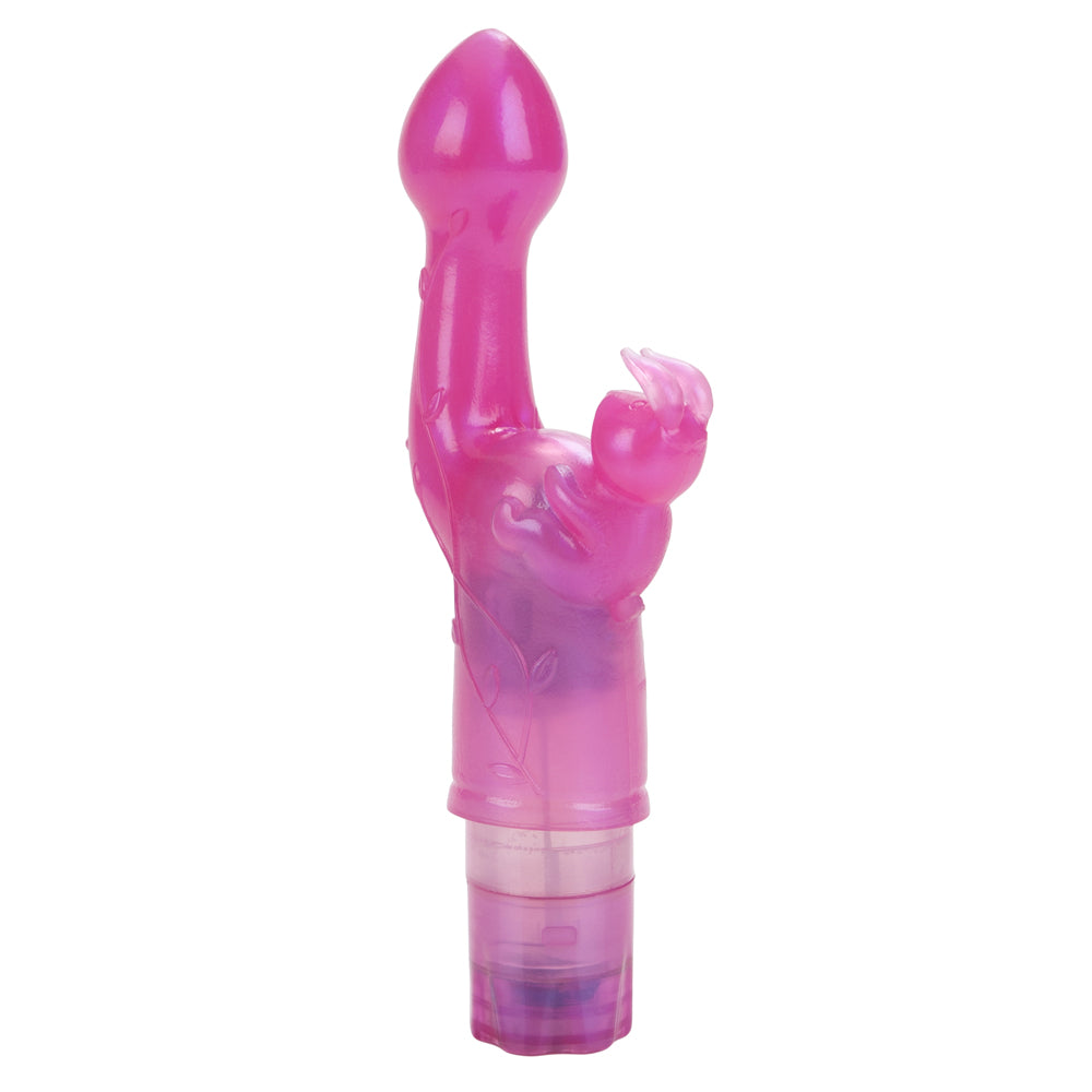  The Original Bunny Kiss Rabbit Vibrator offers dual stimulation with its insertable internal G-spot head & bunny-shaped clitoral stimulator. Pink. (2)