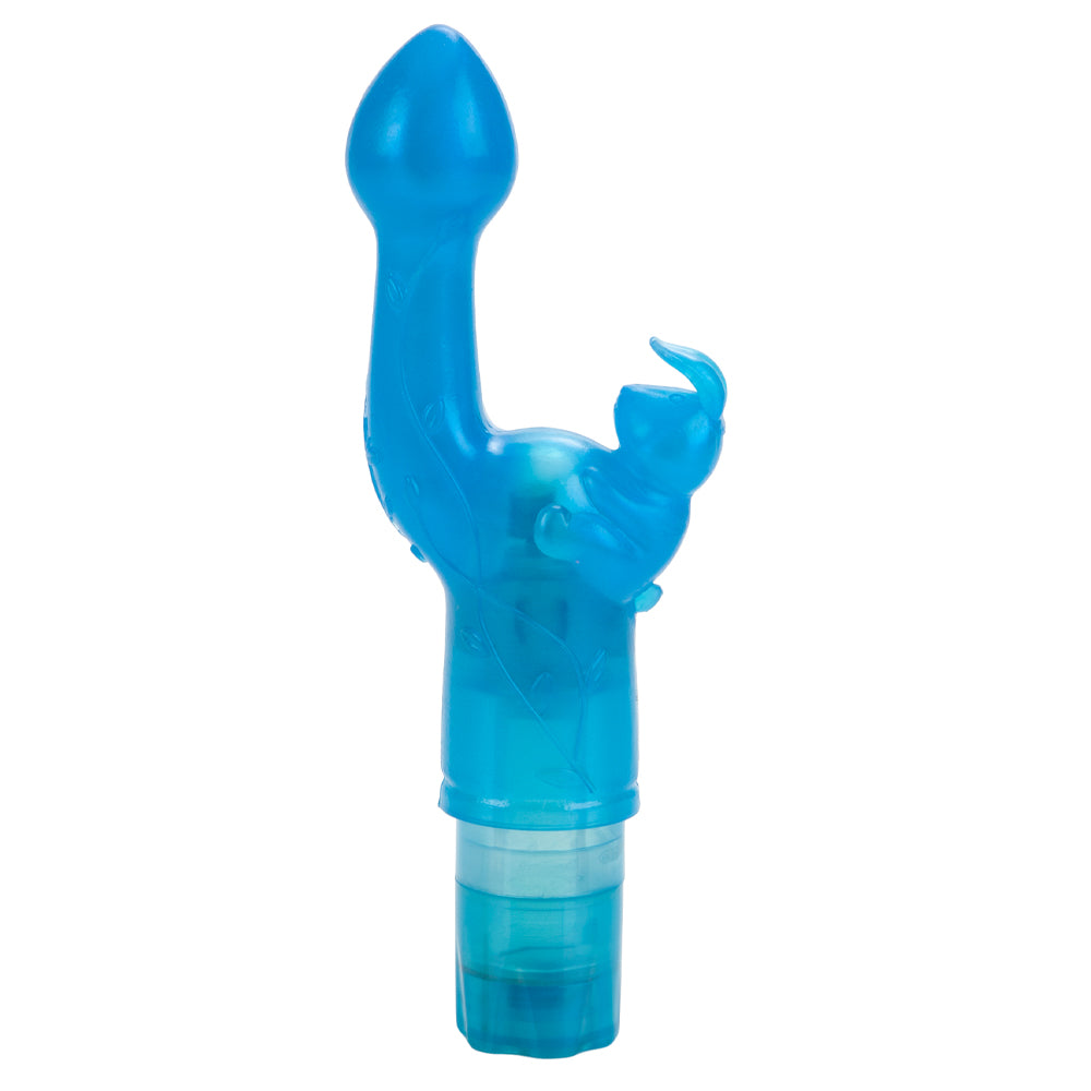  The Original Bunny Kiss Rabbit Vibrator offers dual stimulation with its insertable internal G-spot head & bunny-shaped clitoral stimulator. Blue.