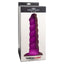 This sex toy is sure to fulfil your fantasies of being filled w/ a realistic phallic head & helix-style unicorn horn texture. Purple - package.