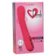 Throb Thumper G-Spot Vibrator - curved G-spot vibrator with pulsating, thumping massager pads. USB-rechargeable, waterproof, and travel-lockable for your convenience. Pink, package image