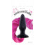 Unicorn Tails Butt Plug - tapered plug with wide stopper and long flowing tail. Black plug and pink tail. Box