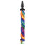Unicorn Tails Butt Plug -  tapered plug with wide stopper and long flowing tail. Rainbow tail, black plug