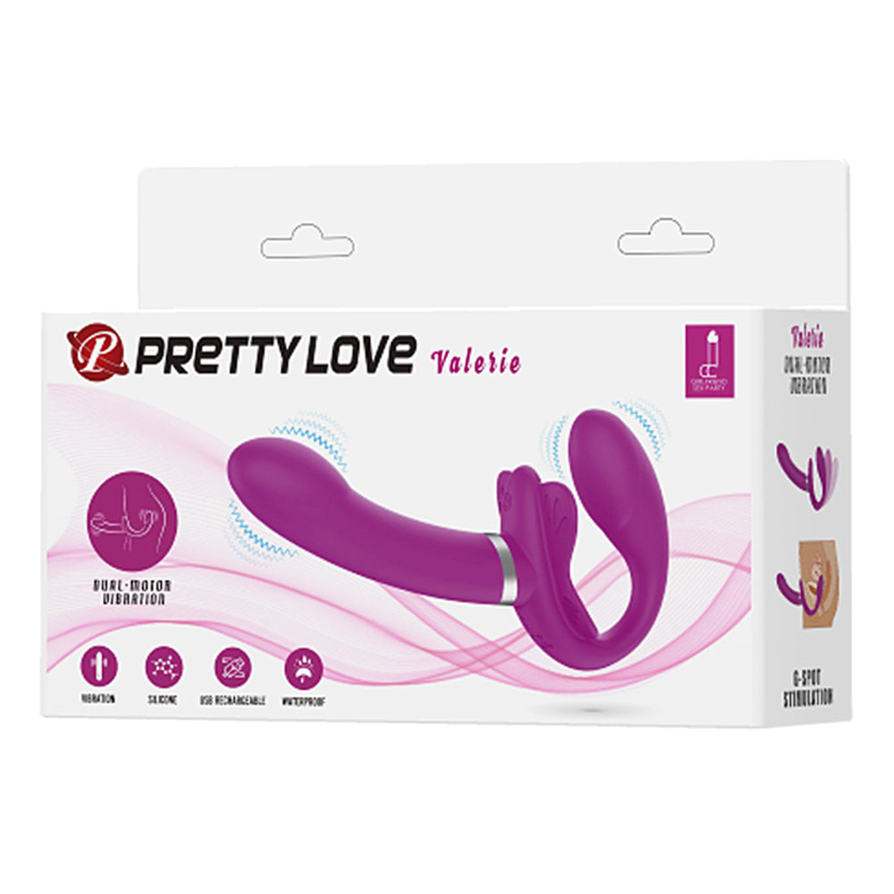Pretty Love - Valerie - strapless strap-on delivering 12 vibration modes to both G-spots. Silicone, rechargeable. box