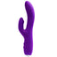 This rabbit vibrator has a curved bulbous G-spot head & a nubby clitoral arm with 12 vibration modes each for awesome blended pleasure. Indigo.