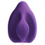 Vedo Yumi Rechargeable Lay-On Finger Vibrator is contoured to fit between your index & middle fingers & has a flat underside + nubby tip for either broad or precise stimulation. Purple.