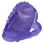 Vibrating Textured Tongue Teaser Ring slips over the tip of your tongue w/ a stretchy ring & has 1 vibration speed + a ribbed texture to enhance sensations. Purple. (2)