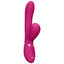 This rabbit vibrator has 3 independent 10-mode motors for internal vibration, G-spot thumping & contactless Air Pressure Wave clitoral stimulation. Pink. (3)