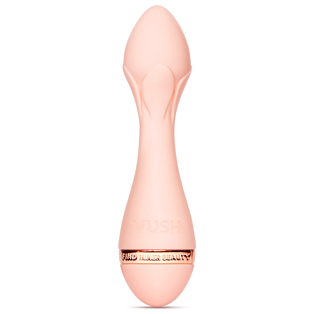 Vush Rose 2 - Precision Bullet Vibrator - flexible bullet vibrator has 5 vibration modes in 5 intensities with a tapered head & petal-like ridges. silicone body