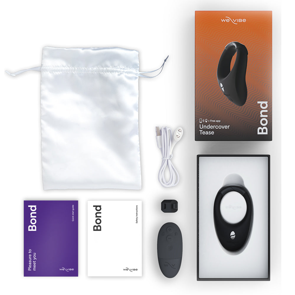 We-Vibe - Bond -app-compatible vibrating cockring has 10+ vibration modes for reversible clitoral/testicular stimulation & has a Custom Link for a perfect fit. Black. Accessories.