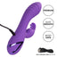 California Dreaming - West Coast Wave Rider - rotating rabbit vibrator has a ribbed shaft & curved, textured G-spot head + a triple-layered flickering clitoral teaser for dual pleasure. Purple 10