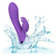 California Dreaming - West Coast Wave Rider - rotating rabbit vibrator has a ribbed shaft & curved, textured G-spot head + a triple-layered flickering clitoral teaser for dual pleasure. Purple 8