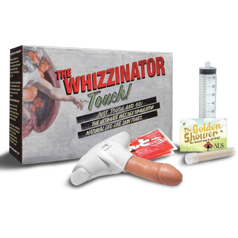 The Whizzinator Touch has a realistic prosthetic penis & is a discreet synthetic urination device for authentic-feeling golden showers & watersports. White