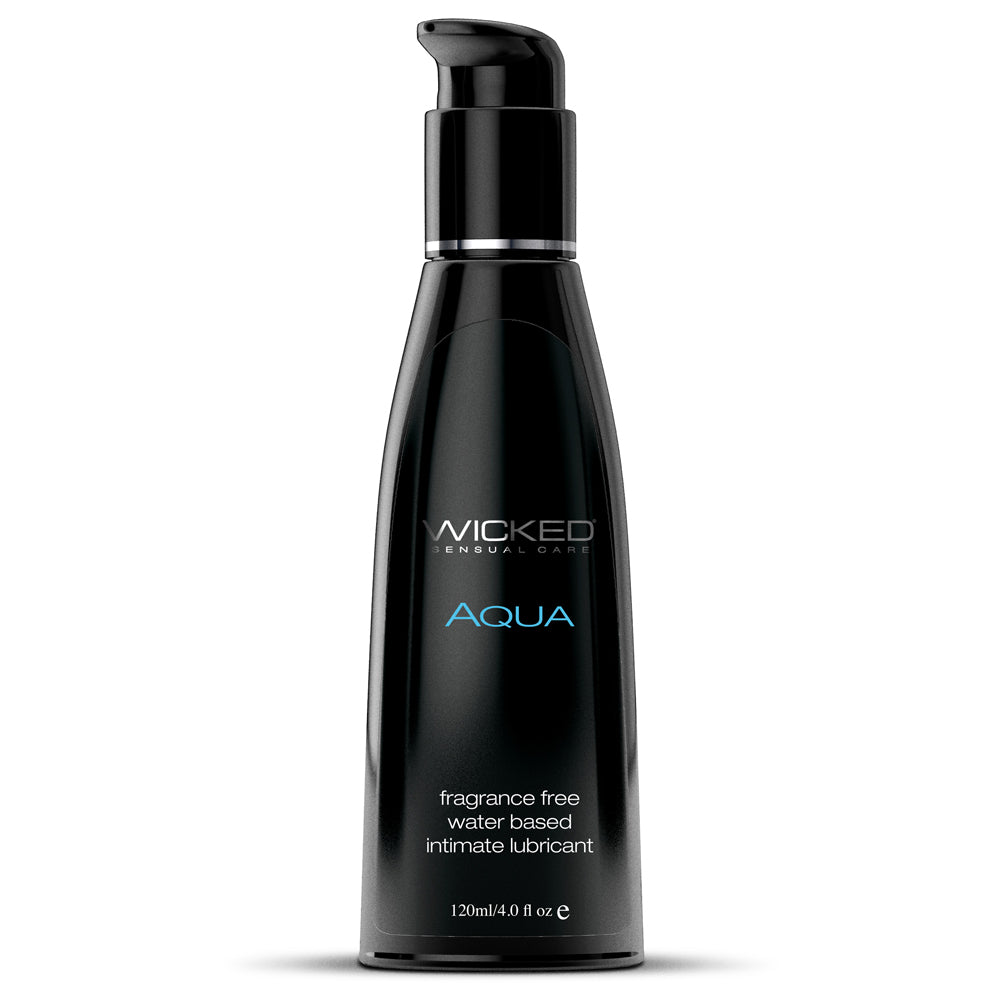 Wicked Aqua Fragrance-Free Water-Based Lubricant - fragrance-free for sensitive skin and enriched with aloe & vitamin E for nourishingly smooth lubrication. 120ml