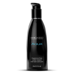 Wicked Aqua Fragrance-Free Water-Based Lubricant - fragrance-free for sensitive skin and enriched with aloe & vitamin E for nourishingly smooth lubrication. 60ml