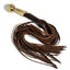  Zorba Brown Oiled Pull-Up Leather Flogger With Gold Handle is finished w/ pull-up brown leather for an aged effect that builds w/ every play session. (2)