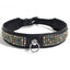 Zorba Leather Collar With Quadruple Tier Rainbow Rhinestones has 4 rows of rainbow diamante crystals & a metal O-ring to attach a leash, perfect for fun in the bedroom or at fetish events.