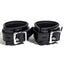 Zorba Lockable Patent Leather Wrist Cuffs have a soft leather interior for comfortable wear while lockable buckles intensify bondage play & deepen trust. Black.