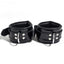 Zorba Lockable Patent Leather Wrist Cuffs have a soft leather interior for comfortable wear while lockable buckles intensify bondage play & deepen trust. Black. (2)