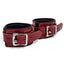 Zorba Lockable Patent Leather Wrist Cuffs have a soft leather interior for comfortable wear while lockable buckles intensify bondage play & deepen trust. Red. (2)