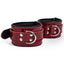 Zorba Lockable Patent Leather Wrist Cuffs have a soft leather interior for comfortable wear while lockable buckles intensify bondage play & deepen trust. Red.